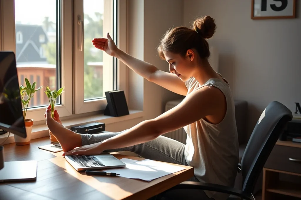 Homemade Desk Stretches At Work